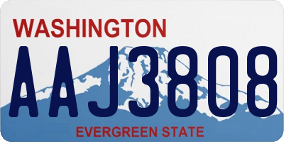 WA license plate AAJ3808