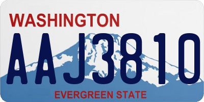 WA license plate AAJ3810
