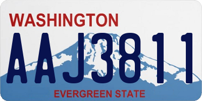 WA license plate AAJ3811