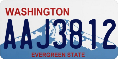 WA license plate AAJ3812