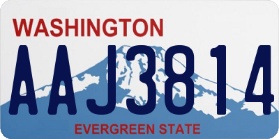 WA license plate AAJ3814