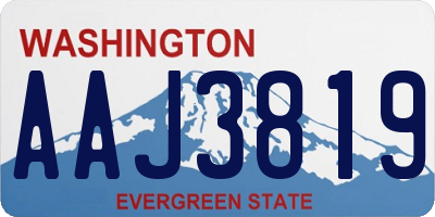WA license plate AAJ3819