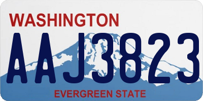 WA license plate AAJ3823