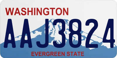 WA license plate AAJ3824