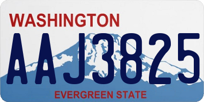 WA license plate AAJ3825