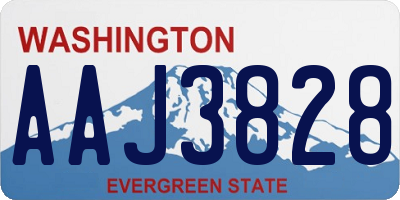 WA license plate AAJ3828