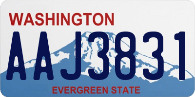 WA license plate AAJ3831