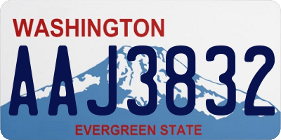 WA license plate AAJ3832