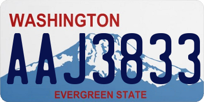 WA license plate AAJ3833