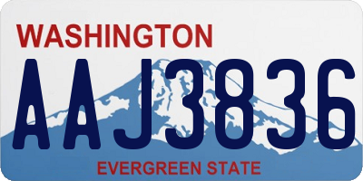 WA license plate AAJ3836