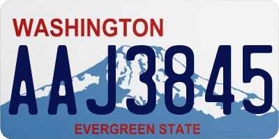 WA license plate AAJ3845