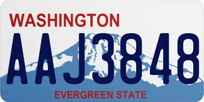 WA license plate AAJ3848