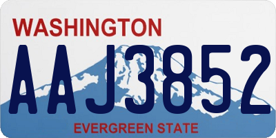 WA license plate AAJ3852