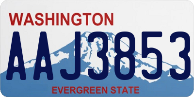 WA license plate AAJ3853