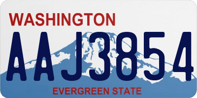 WA license plate AAJ3854