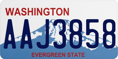 WA license plate AAJ3858