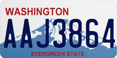 WA license plate AAJ3864