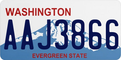 WA license plate AAJ3866