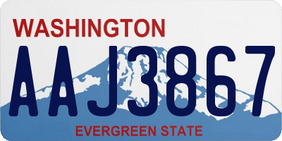 WA license plate AAJ3867