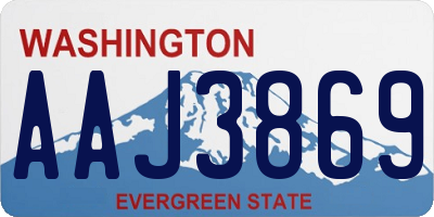 WA license plate AAJ3869