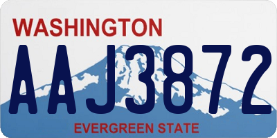 WA license plate AAJ3872