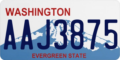WA license plate AAJ3875