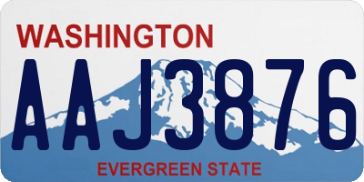 WA license plate AAJ3876
