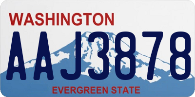 WA license plate AAJ3878