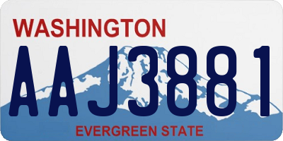 WA license plate AAJ3881