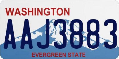 WA license plate AAJ3883
