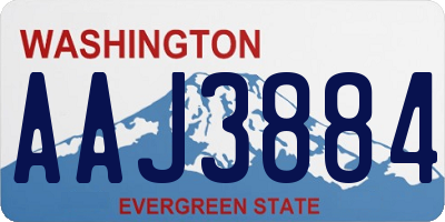 WA license plate AAJ3884