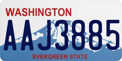 WA license plate AAJ3885