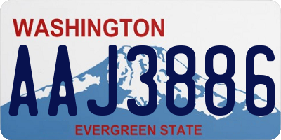 WA license plate AAJ3886