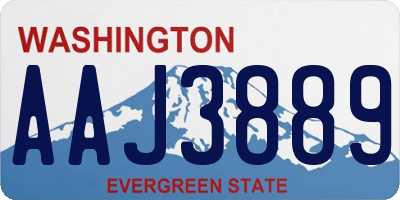 WA license plate AAJ3889