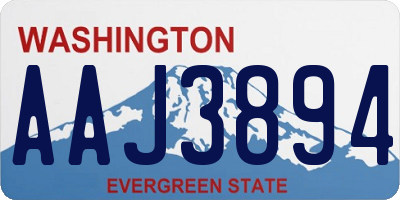 WA license plate AAJ3894