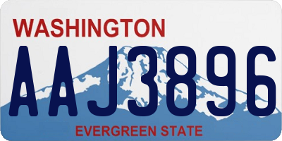 WA license plate AAJ3896