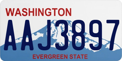 WA license plate AAJ3897