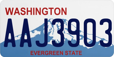 WA license plate AAJ3903