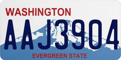 WA license plate AAJ3904
