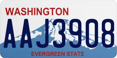 WA license plate AAJ3908