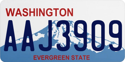 WA license plate AAJ3909