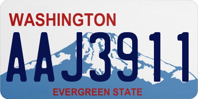 WA license plate AAJ3911