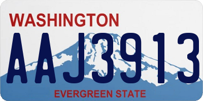 WA license plate AAJ3913