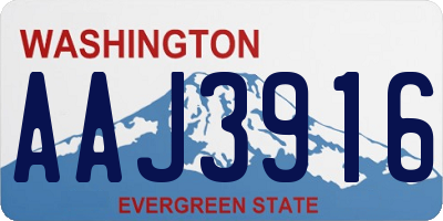 WA license plate AAJ3916