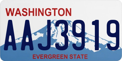 WA license plate AAJ3919