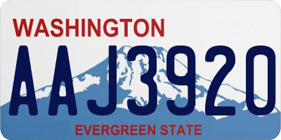 WA license plate AAJ3920