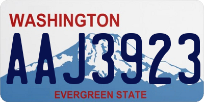 WA license plate AAJ3923