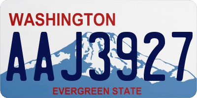WA license plate AAJ3927