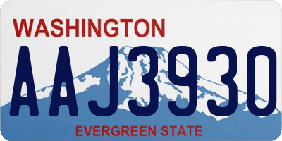 WA license plate AAJ3930