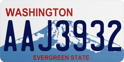 WA license plate AAJ3932